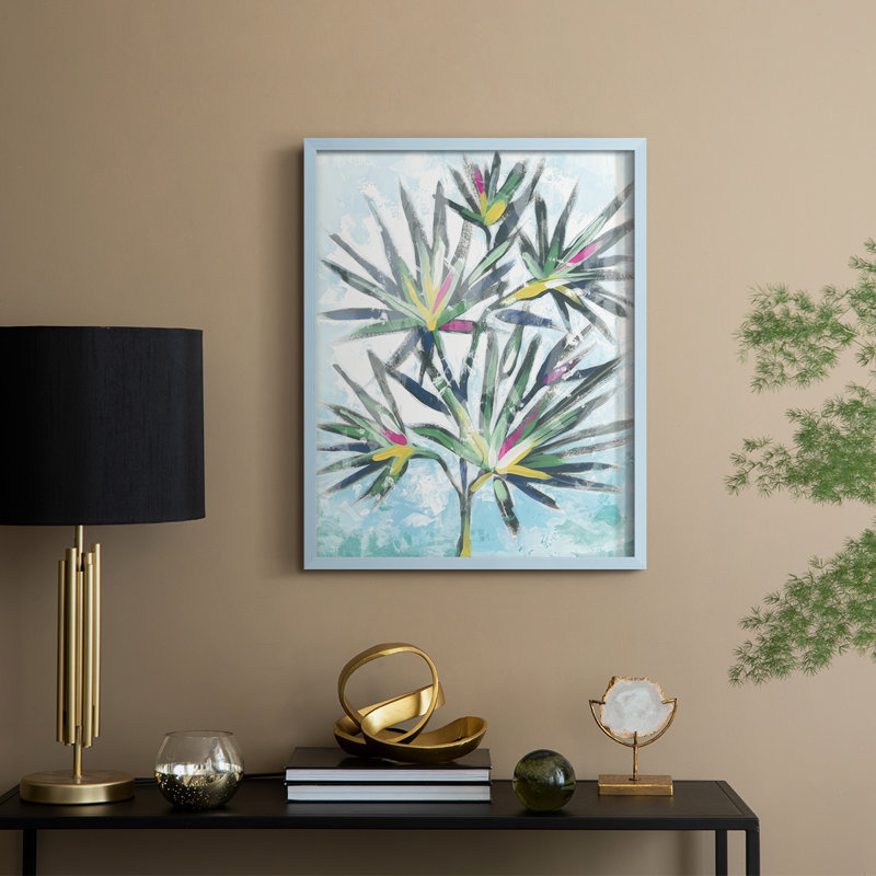 «Candy Palm Fresco III», H 11 po x l 9 po, Bleu