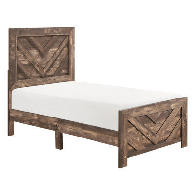 Lit simple moderne brun rustique pour la chambre à coucher, et cadre de chambre à coucher élégant en option de couleur brune, attrayante