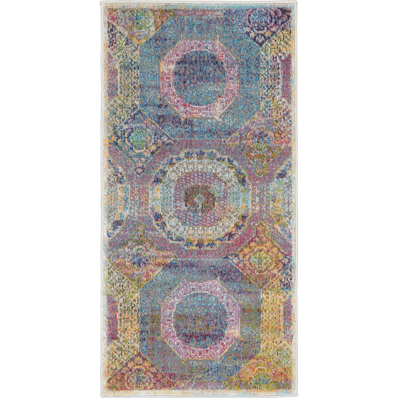 Tapis transitionnel multicolore marocain Raymond, Rectangle 2 pi x 4 pi