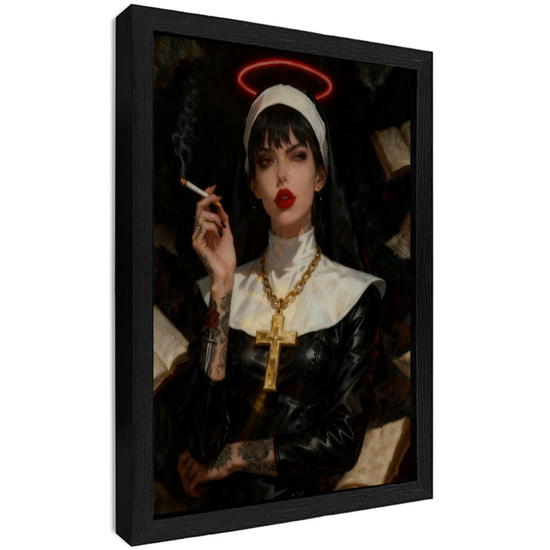 Reproduction d'art encadré noir rétro, H 11 po x l 9 po