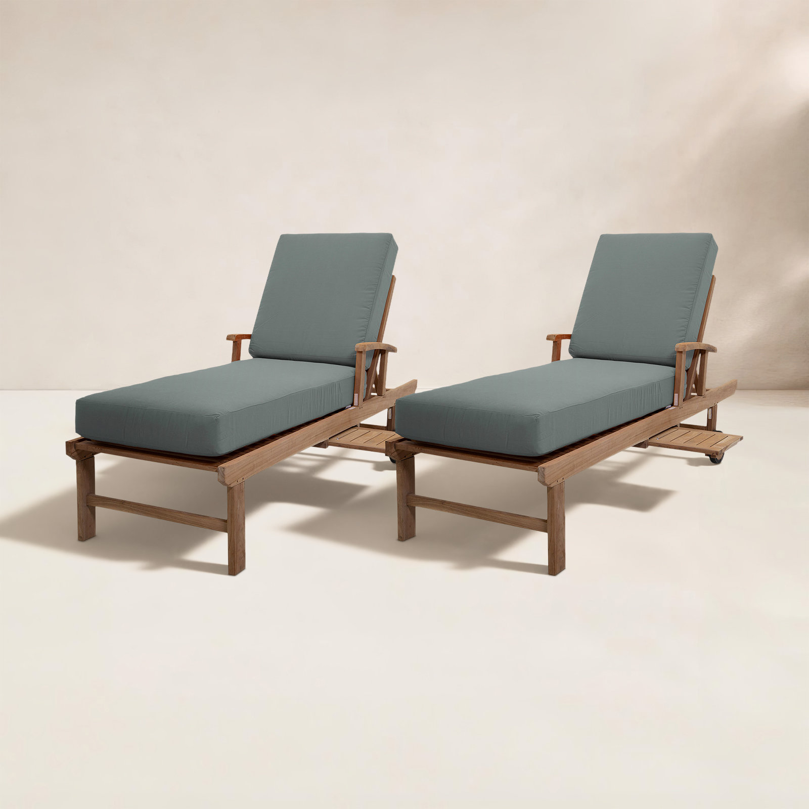 Huntington 26'' Outdoor Teak Chaise Lounge, Canvas Regatta Sunbrella® Canvas