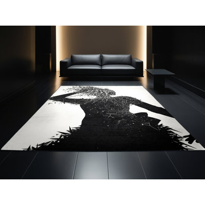 Tapis à motif géométrique doux et moelleux d'inspiration mondiale Glenmore