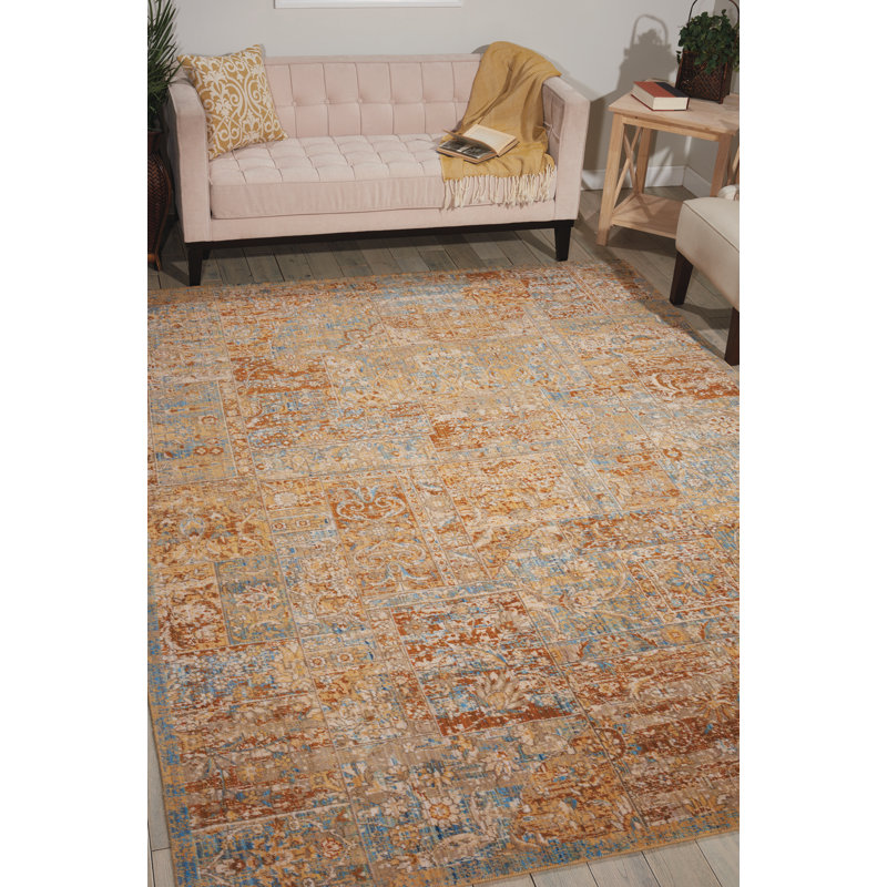 Moroccan Southwestern Area Rug in Beige, Rectangle 7'3" x 9'9"