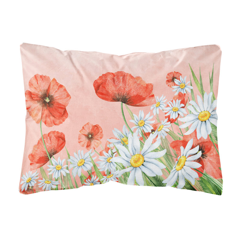  Poppies and Chamomiles Indoor/Outdoor Throw Pillow