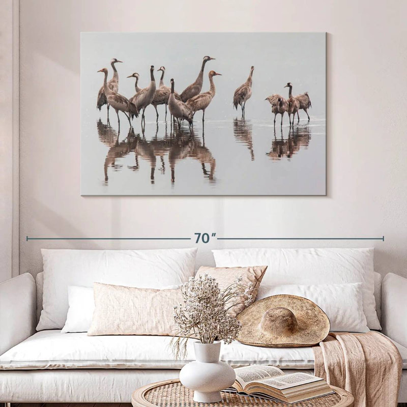 Brampt Sandhill Crane Flock, 32" H x 48" W