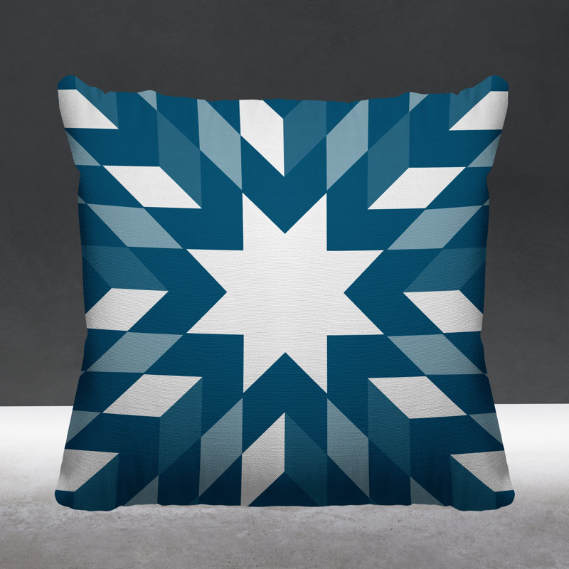 Coussin intérieur / extérieur Lynn Country, L 15 po x H 15 po, Turquoise