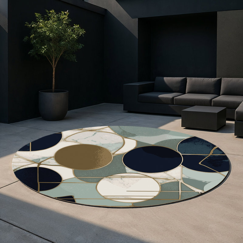 Tapis intérieur et extérieur Starbeam Halo, Rond 5 pi