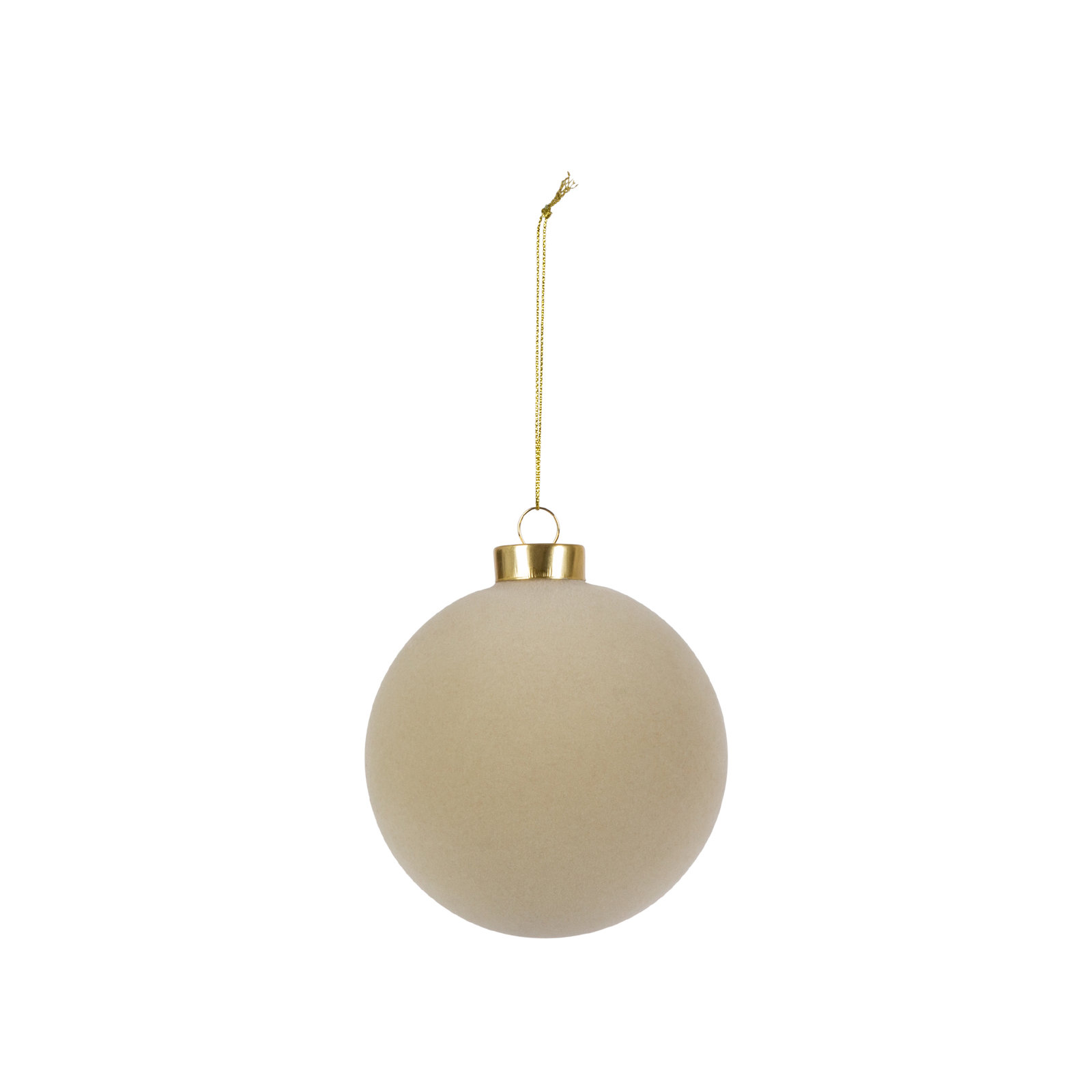  Flocked Ornament, 4"  , Cream
