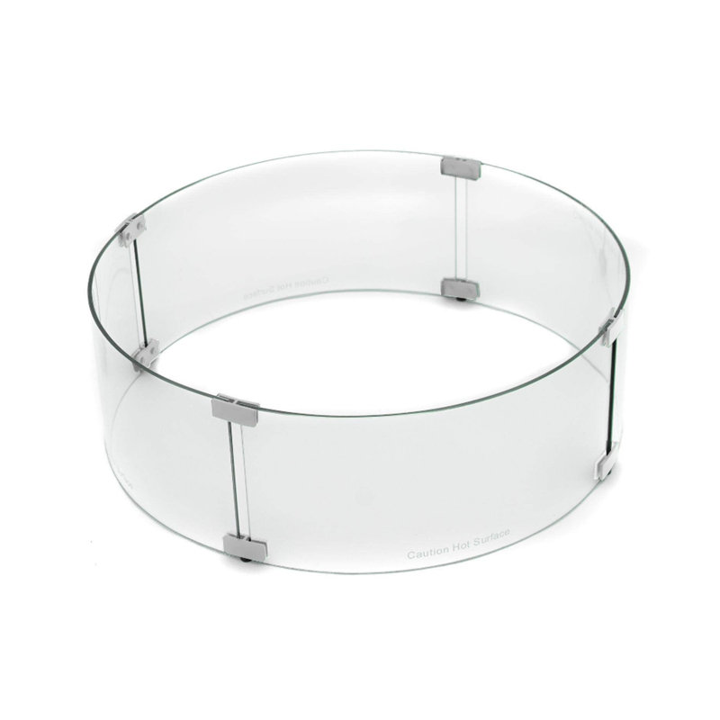 Clear Tempered Glass Round Fire Pit Wind Screen