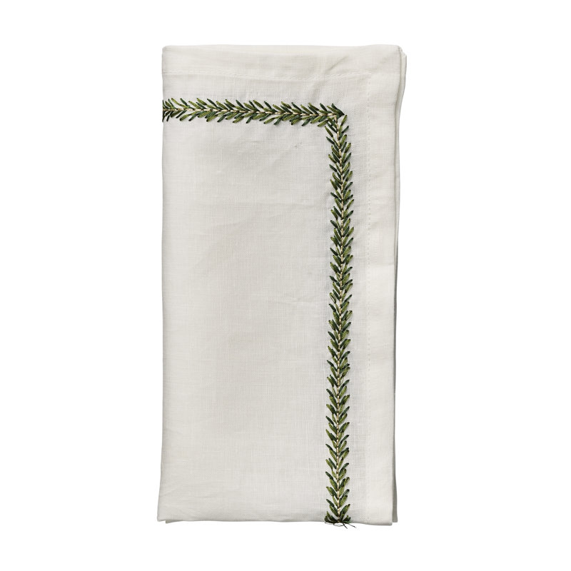 Jardin Napkin, White/Green
