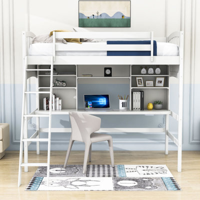 Decklyn Twin Loft Bed with Built-in-Desk by Harriet Bee