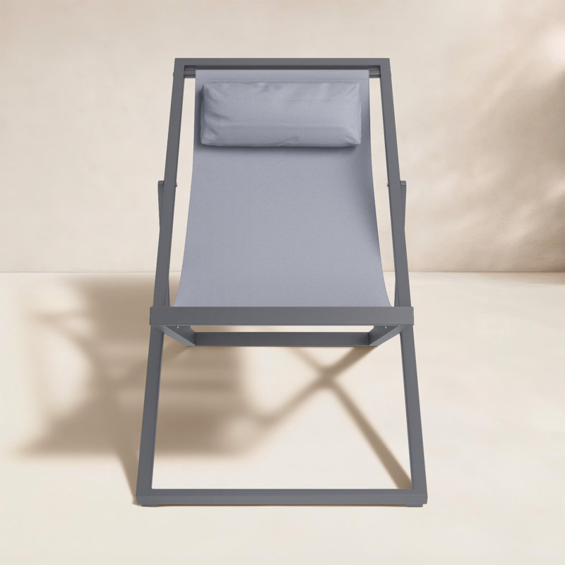 Barbarella Powder Coated Aluminum Outdoor Lounge Chair, Black