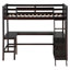 Lit mezzanine simple avec bureau intégré et tablettes de rangement-756725377