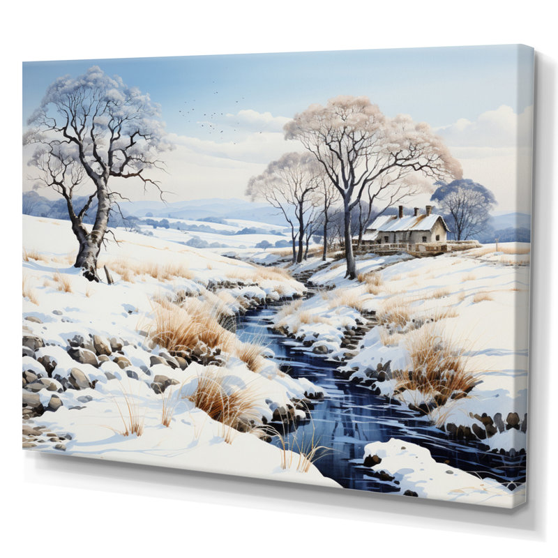 Snow River Winters Solitude sur toile, Toile tendue, H 30 po x l 40 po x P 1,5 po