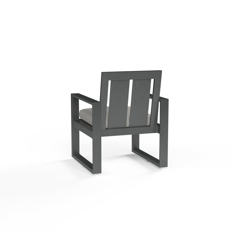 Redondo Outdoor Dining Armchair, Cast Silver Sunbrella®