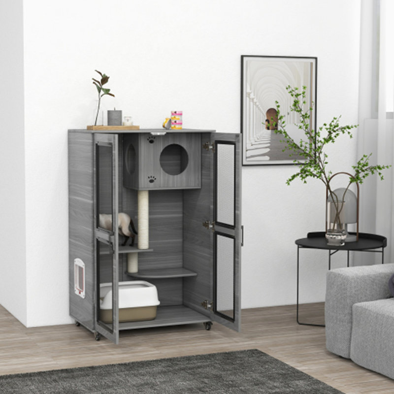 Maison pour chat de luxe avec roues