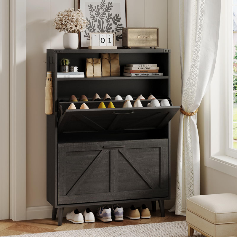 Shoe Storage Cabinet, Black