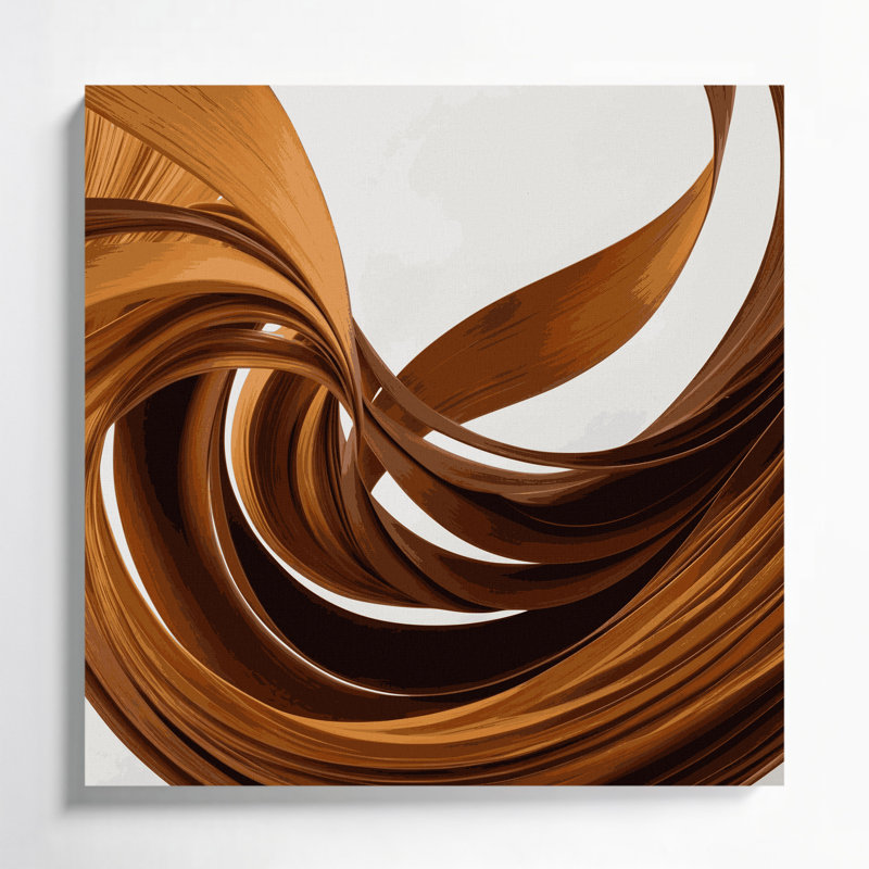 Gradient abstrait 56, art mural sur toile brune, H 32 po x l 32 po