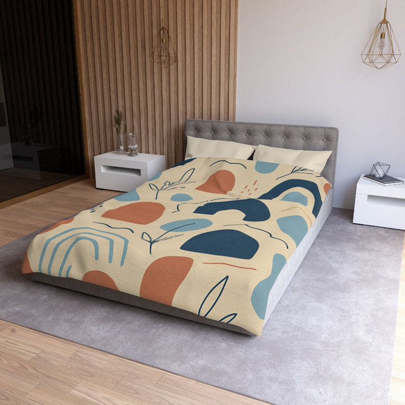  Duvet Covers No 1 Single Piece, Cream/Blue, Twin XL Duvet Cover
