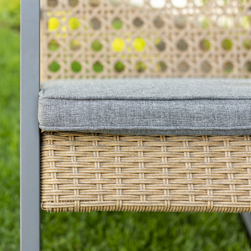 Dolezal Metal Outdoor Chair, Light Brown Frame/Gray Cushion