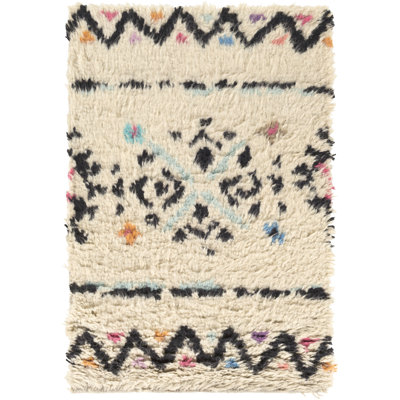 Riad Hand-Knotted Neutral/Black Area Rug
