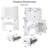 35" White Vanity – 90° Tilt Square Mirror, 3-Level LED Touch, Hidden Shelf Behind Round Mirror, 2 Deep Drawers + Cabinet, Open Cubbies