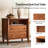 Arifah Transitional 28"W 2-Drawer Spindle-Style Solid Wood Columns End Table with Integrated Power Strip with USB Ports-1601860554