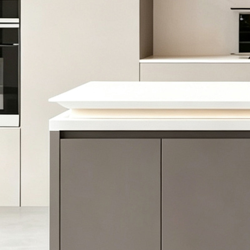 Table Trei moderne avec rangement pour cuisine à aire ouverte, Grey