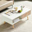 Table basse rectangulaire avec tiroir coulissant pour le rangement, table moderne pour le salon, blanc-2119377926