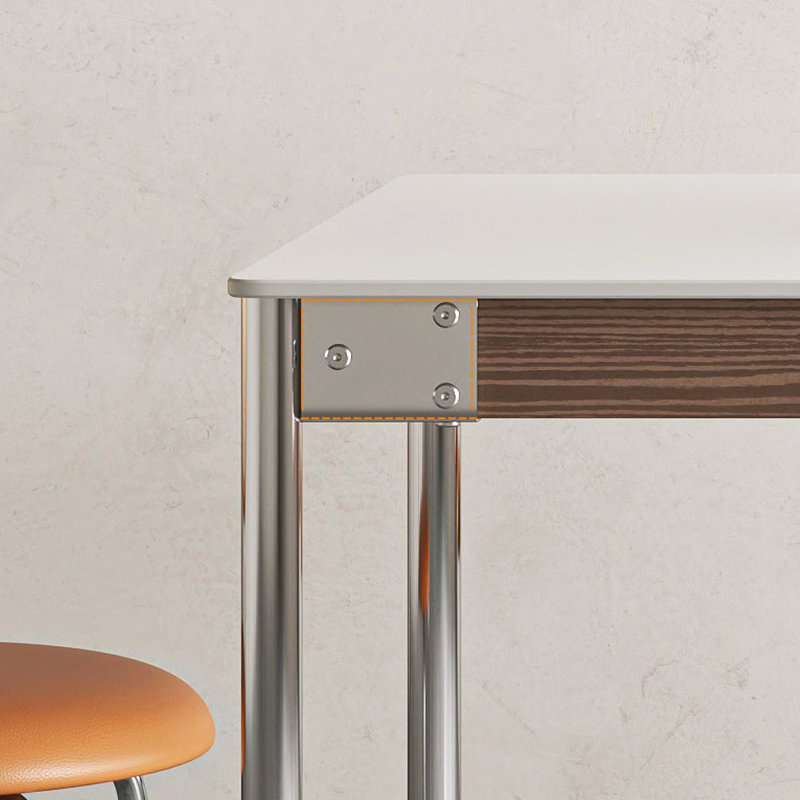 Table de salle à manger en acier inoxydable, H 29,53 po x L 55,12 po x l 31,5 po