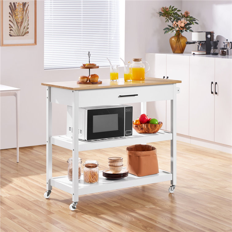 Yaheetech Solid Wood Top Kitchen Island & Reviews | Wayfair.co.uk