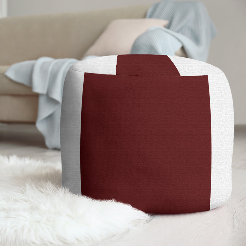 Mélange de polyester à rayures rondes 20,5", Blanc / Marron