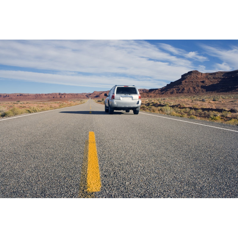 Silver SUV Driving In Utah - Wrapped Canvas Print, 30cm H x 46cm W