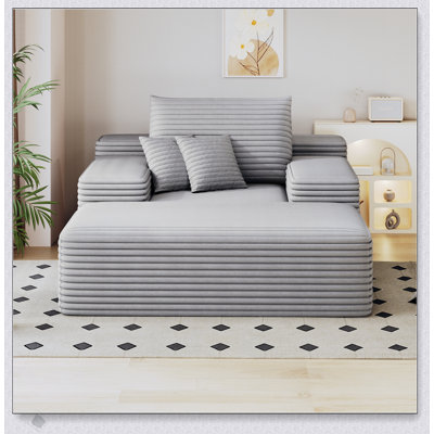 Canapé-lit surdimensionné pour chaise longue, revêtement en fausse fourrure moelleuse pour un confort et un style ultimes dans les salons