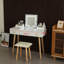 Ensemble de bureau de meuble-lavabo avec prise de courant miroir éclairé, coiffeuse de maquillage avec tiroirs, pour chambre à coucher, salle de bain-623121458