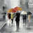 Street Scene with Umbrellas Canvas | Object Gray Bedroom Decor