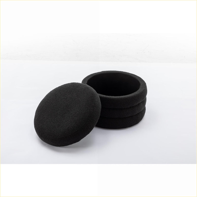 Repose-pieds avec rangement Repose-pieds réversible sans assemblage 24,41 po pour la chambre à coucher | Noir | Tissu Boucle