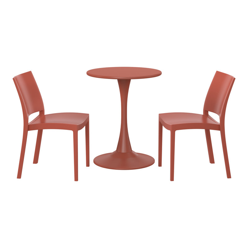 Outdoor Round Dining Set, Red
