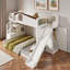 Lit superposé avec escalier de rangement, tablette, glissade et garde-robe-281361473