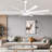 65 Inch White Modern Extra Large Ceiling Fan with Dimmable LED Light and Remote, 6-Speed DC Motor Reversible Ceiling Fan for Large Room