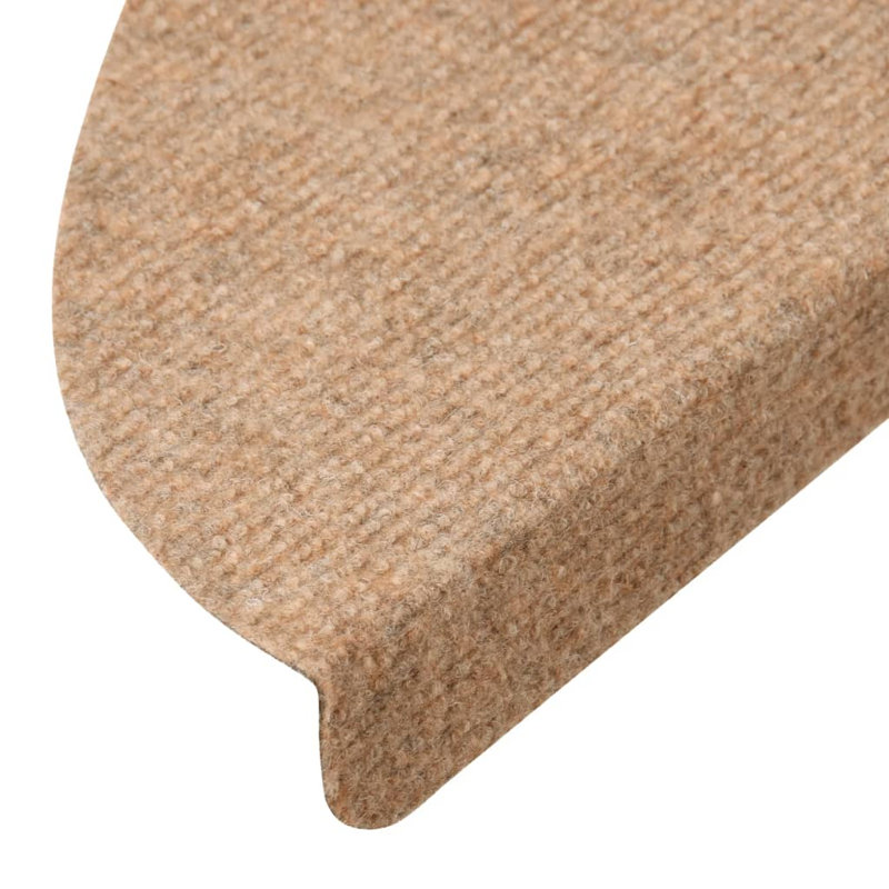 Llareli Stair Tread, Beige, Half-Round 22.5cm x 65cm