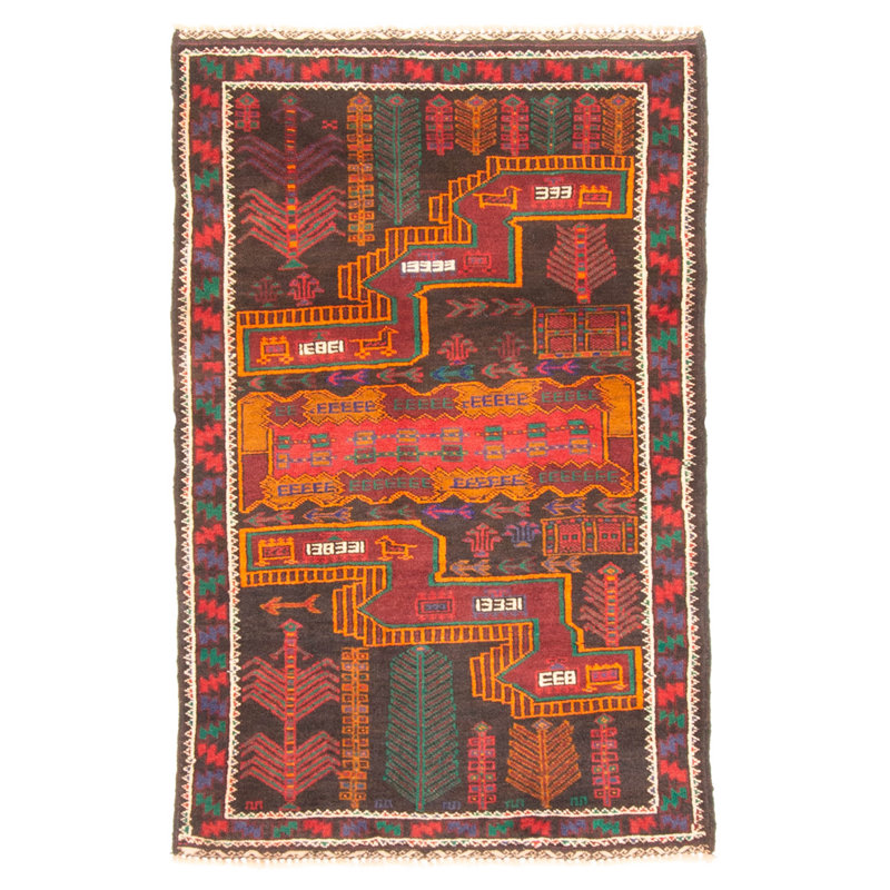 Tapis gris Teimani 2 pi 6 po x 3 pi 11 po