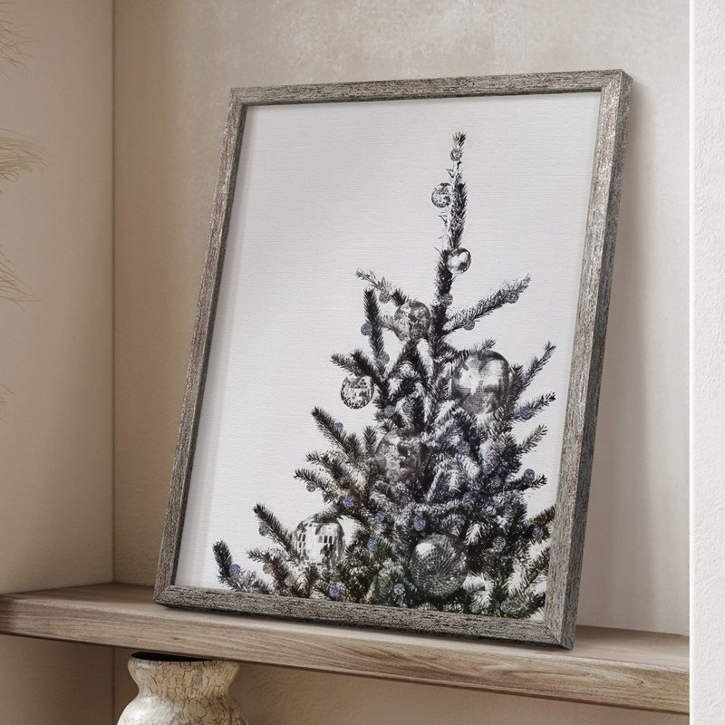 Disco Christmas Tree I, reproduction encadrée - bois massif