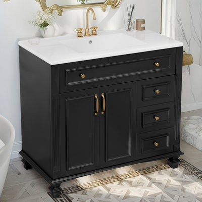 Ensemble de meuble-lavabo simple 36 po avec plateau en céramique