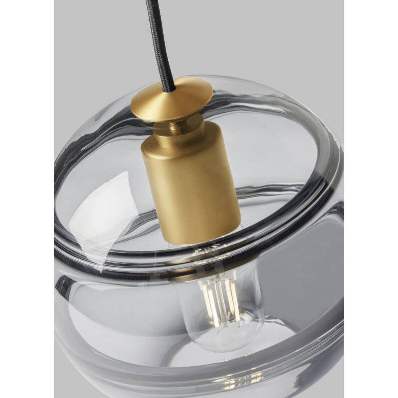 Sedona 1 - Light Pendant, Aged Brass, Transparent Smoke, Yes
