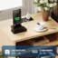 Table de chevet cannelée moderne avec station de charge USB et prises de courant - 2 tiroirs et tablette ouverte - Pieds en bois robuste - Table de chevet pour chambre à coucher, salon, bureau - couleur noyer-485342164
