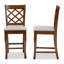 Upholstered Counter Stool with Solid Wood Frame