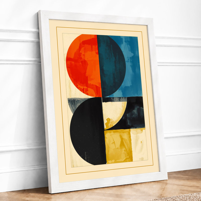 Divided Geometry Geometric - Framed Print, A2 - 59.4 x 42.0 cm, White