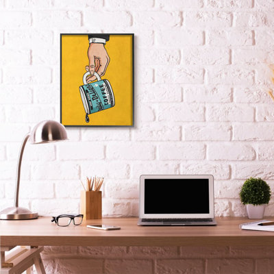 « égoutter café rétro, livre blanc de couleur jaune » par l’ester kay, impression sur toile