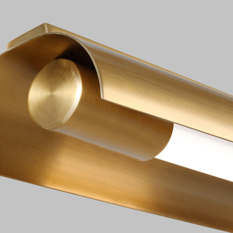 1 - Light LED Kitchen Island Pendant, Burnished Brass